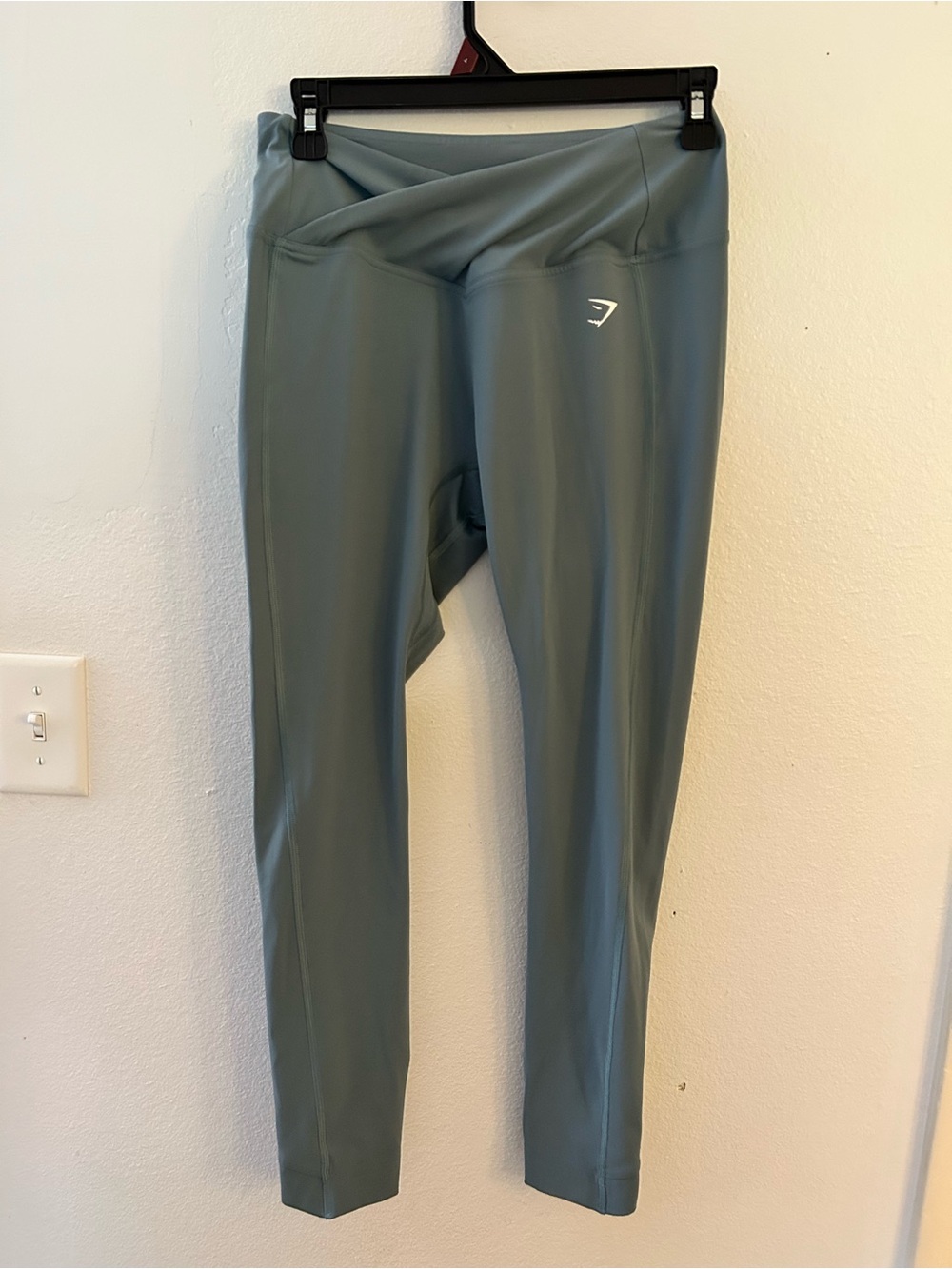 Gymshark High-Waist Crossover Leggings in Sage Green